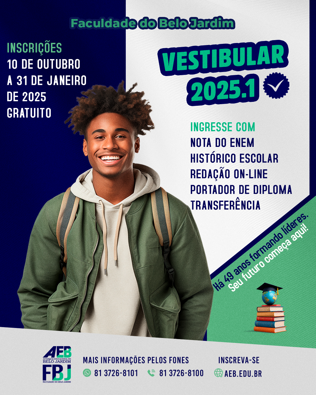 Faculdade do Belo Jardim lança vestibular 2025.1 com a possibilidade de bolsas de estudo