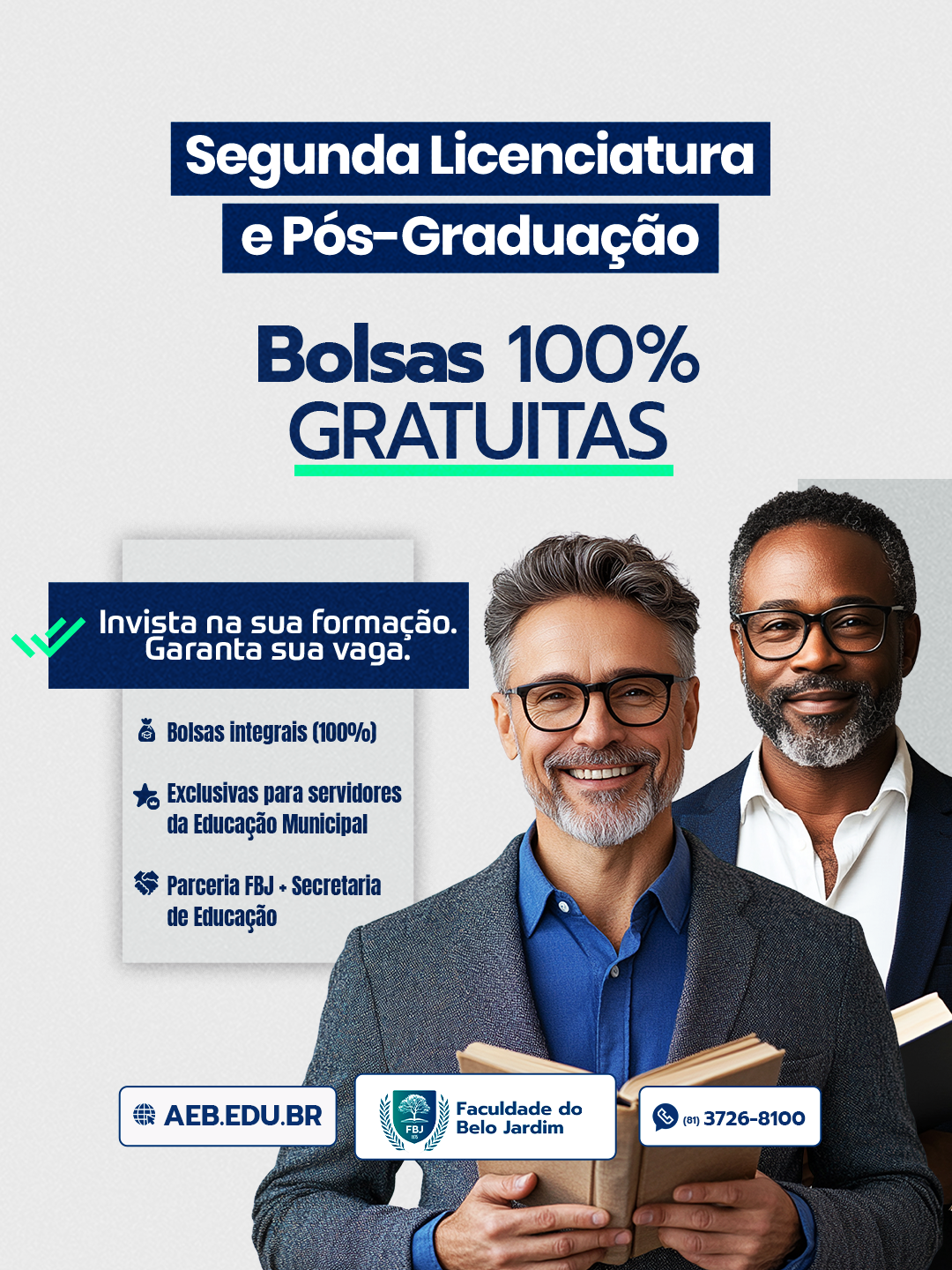 FBJ e Secretaria de Educação divulgam edital para concessão de bolsas integrais em cursos de Segunda Licenciatura e Pós-Graduação